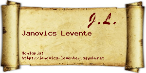 Janovics Levente névjegykártya