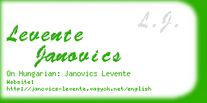 levente janovics business card